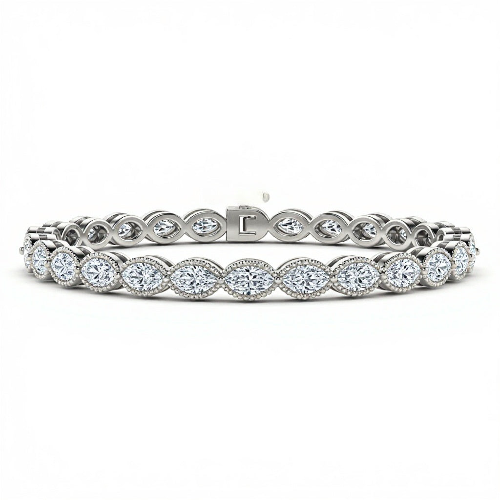Maeve Marquise Shape Lab Diamonds Tennis Bracelet - Jewelslane
