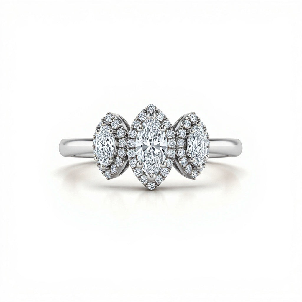 Maria Marquise Shape Lab Diamond Solitaire Ring - Jewelslane