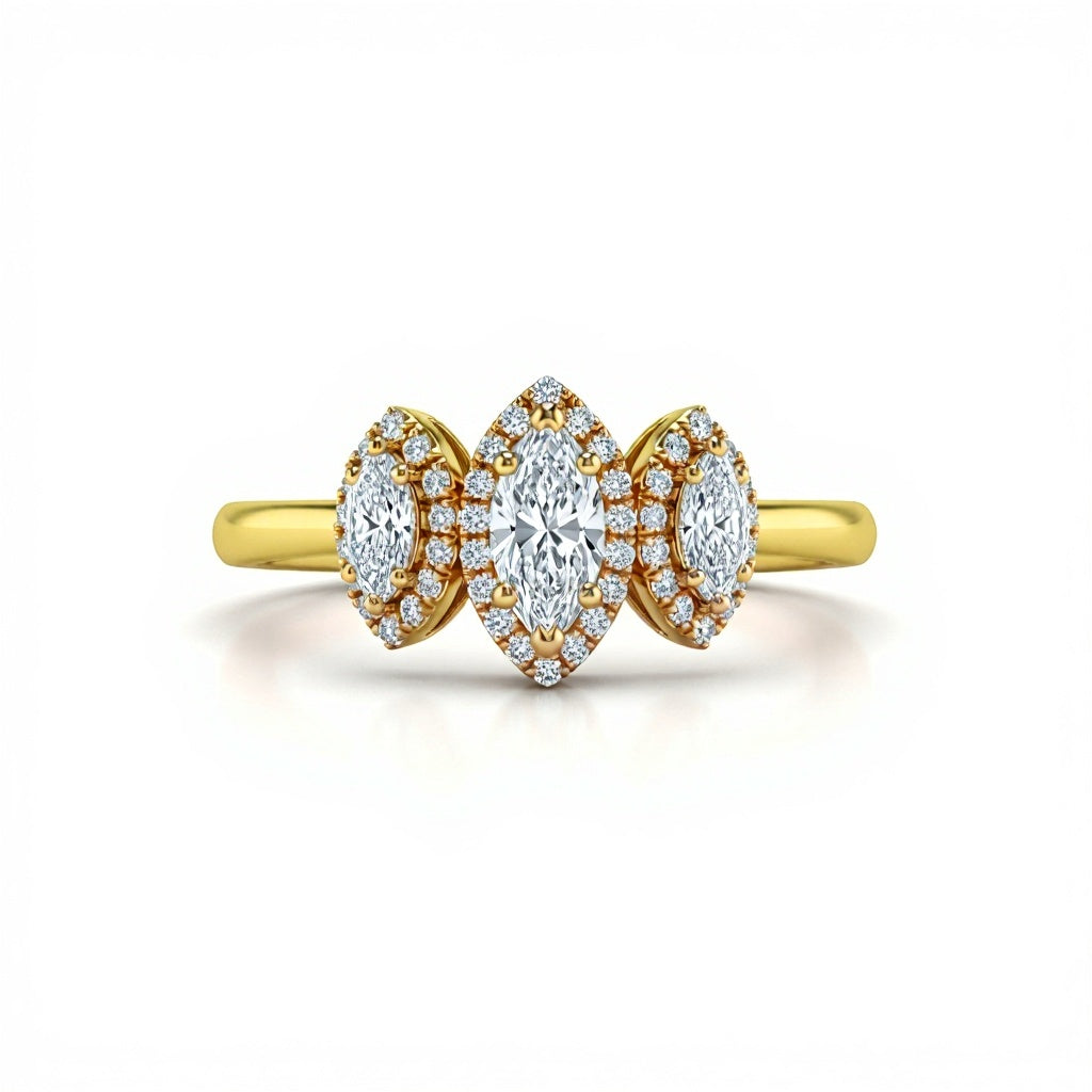 Maria Marquise Shape Lab Diamond Solitaire Ring - Jewelslane