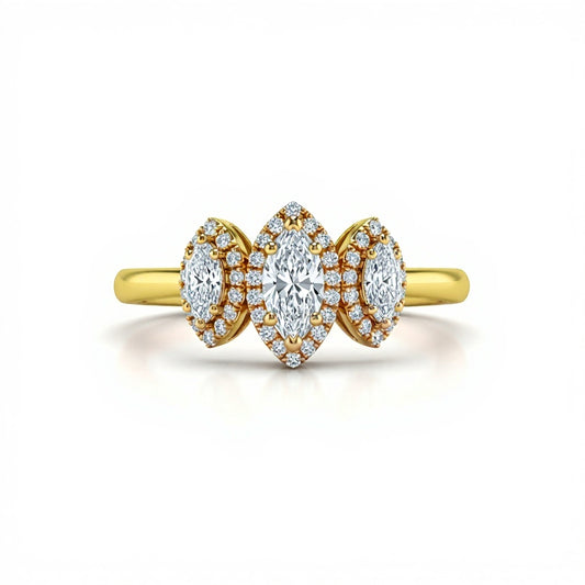 Maria Marquise Shape Lab Diamond Solitaire Ring - Jewelslane
