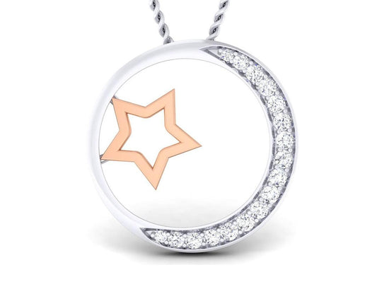Marichi Diamond Pendant in Two tone 18k gold - Jewelslane