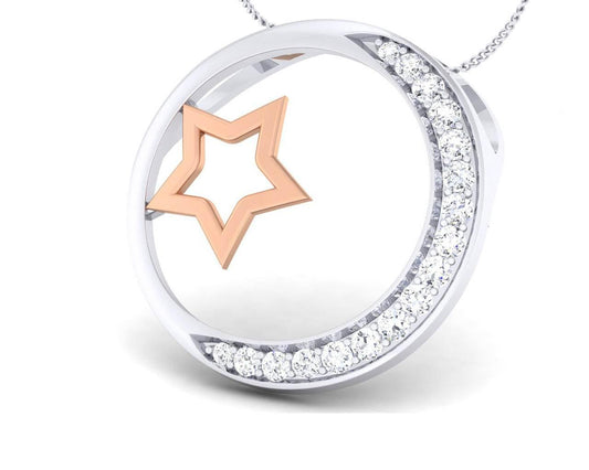 Marichi Diamond Pendant in Two tone 18k gold - Jewelslane