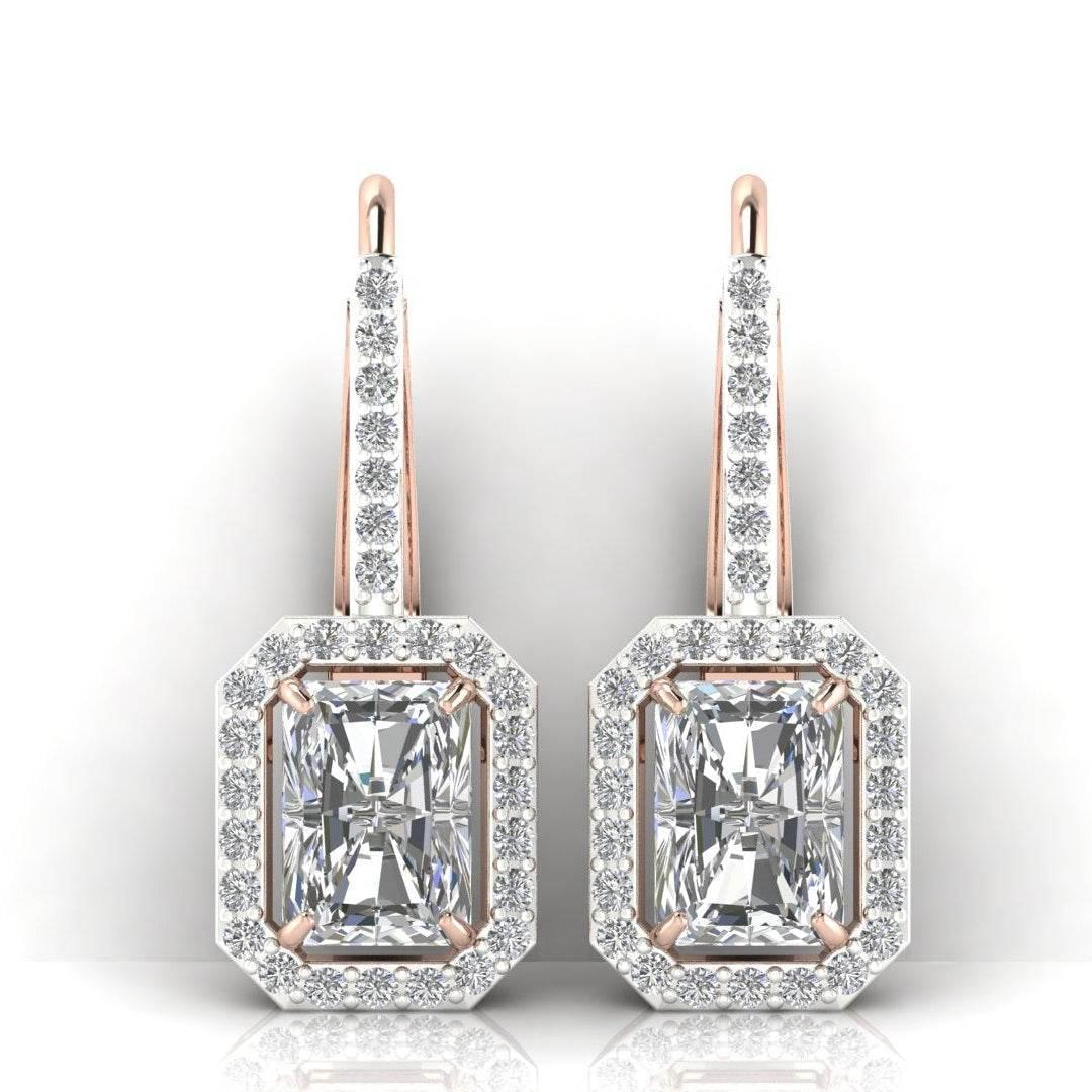 Mia Lab Grown Radiant Cut diamond solitaires earring set in gold - Jewelslane