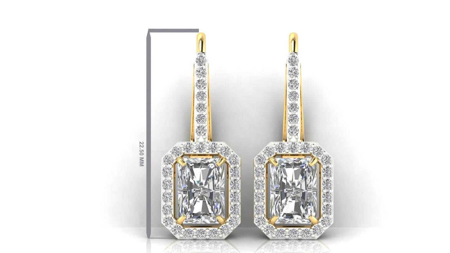 Mia Lab Grown Radiant Cut diamond solitaires earring set in gold - Jewelslane