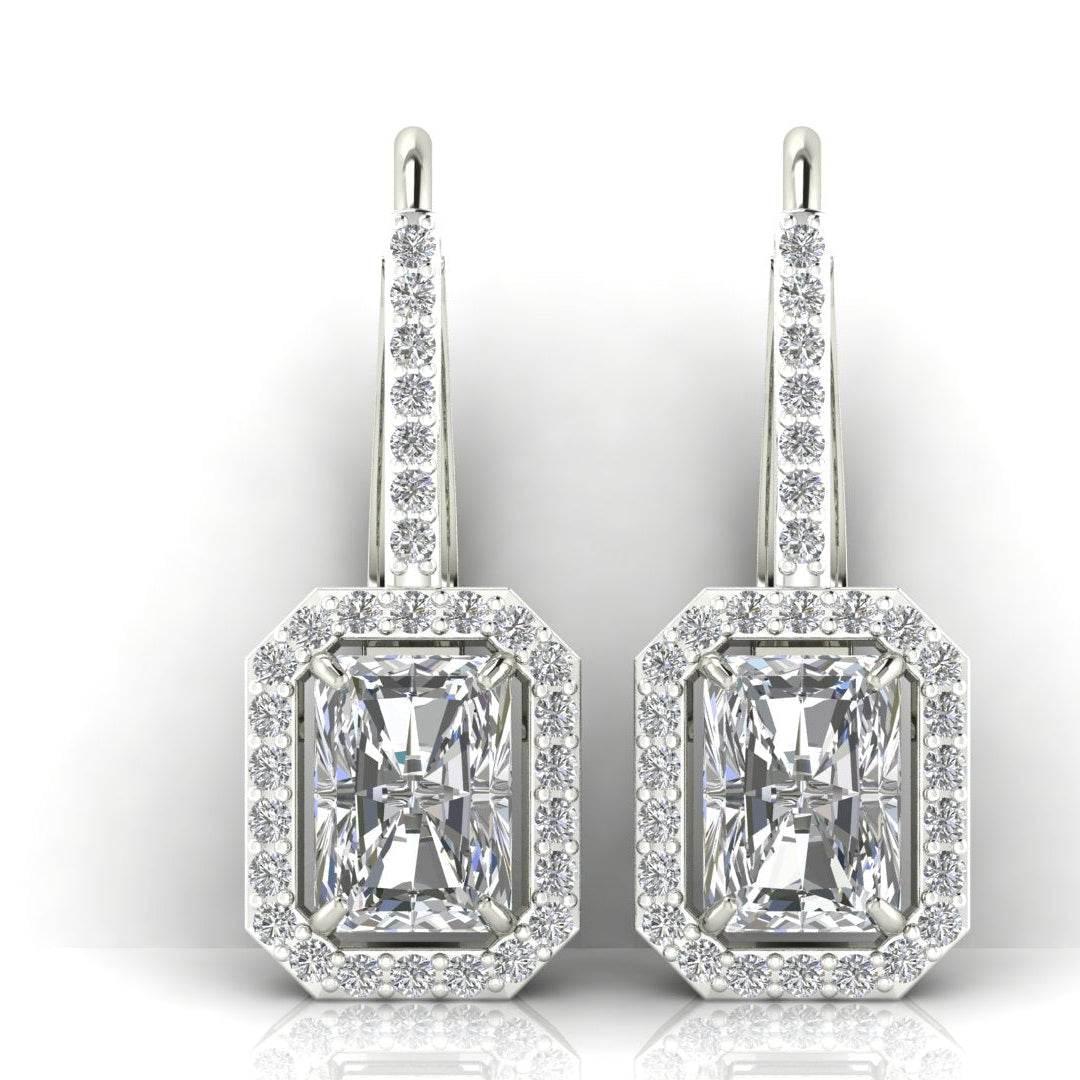 Mia Lab Grown Radiant Cut diamond solitaires earring set in gold - Jewelslane