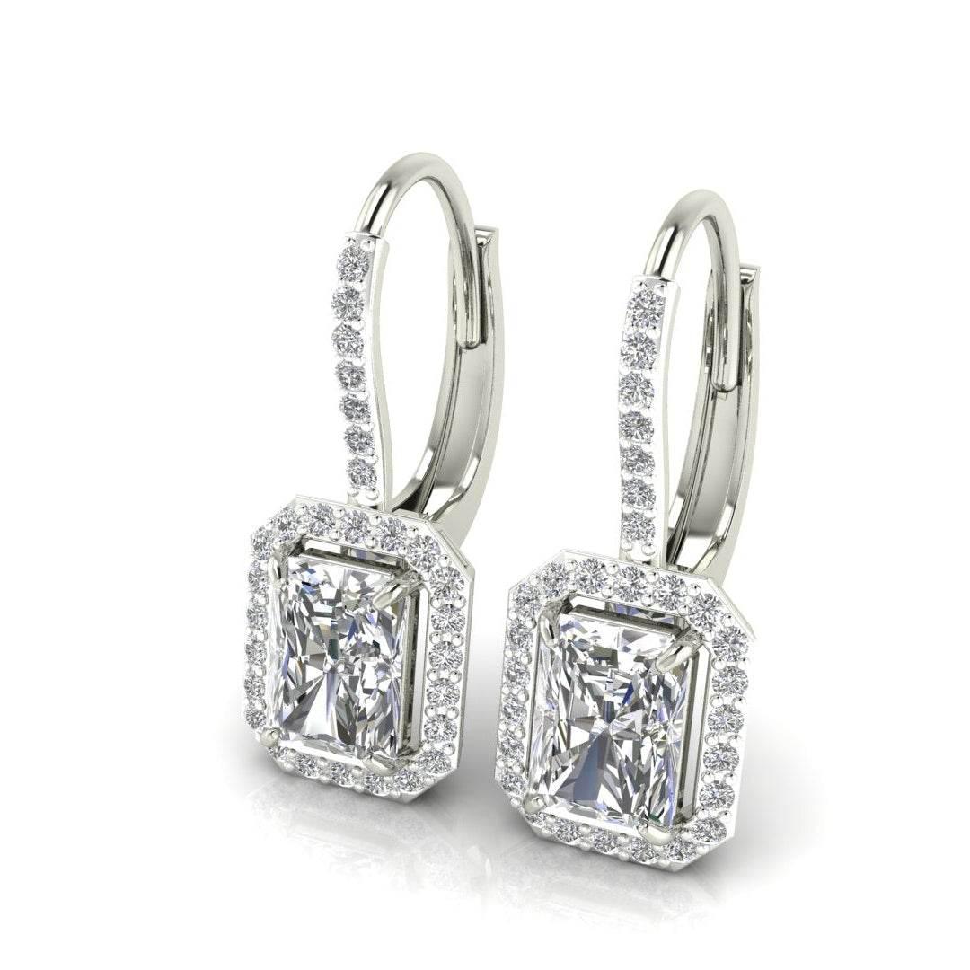 Mia Lab Grown Radiant Cut diamond solitaires earring set in gold - Jewelslane
