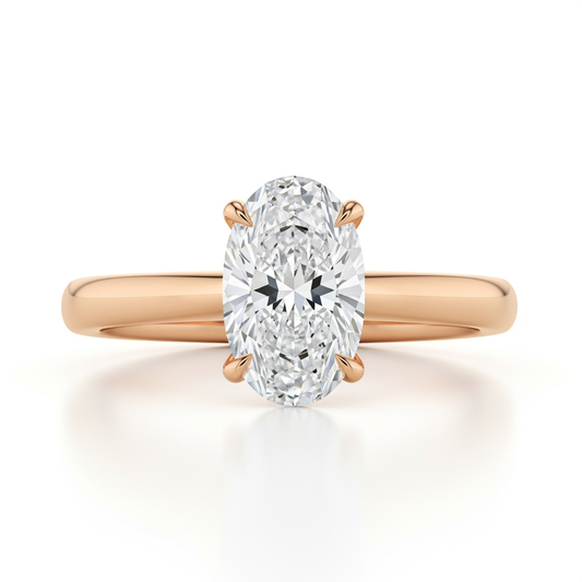 Mila Oval Shape diamond solitaire ring - Jewelslane