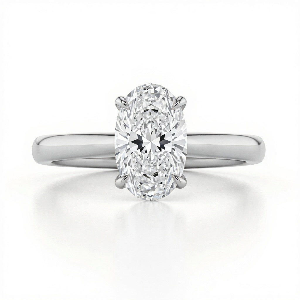 Mila Oval Shape diamond solitaire ring - Jewelslane