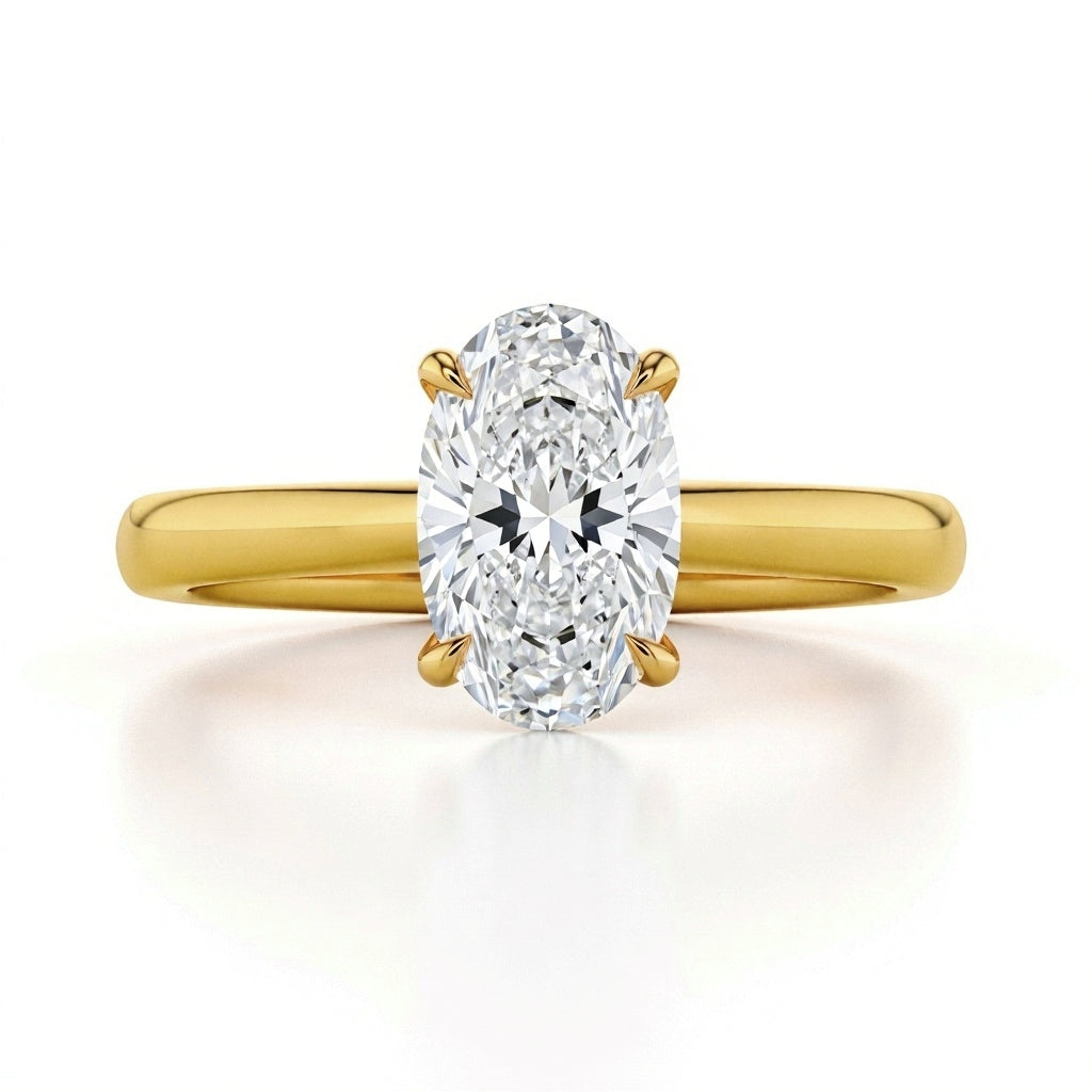 Mila Oval Shape diamond solitaire ring - Jewelslane