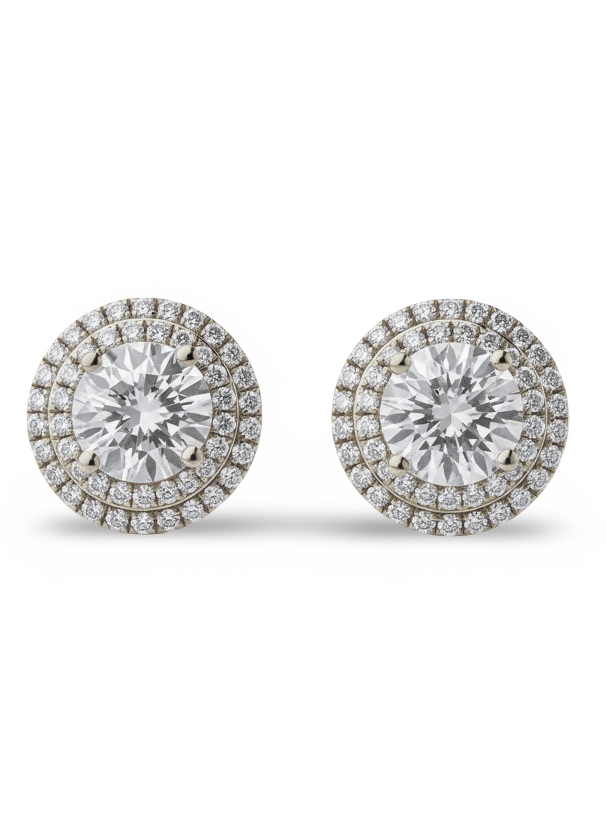 Naeva Solitaire Diamond Halo Earrings - Jewelslane