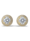 Naeva Solitaire Diamond Halo Earrings - Jewelslane