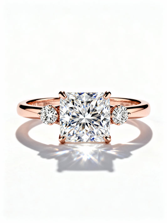 Nafisa Princess Cut Lab Diamond Soitaire Ring - Jewelslane
