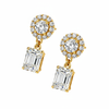 Naika Emerald Cut Lab Diamond Solitaire Earrings - Jewelslane