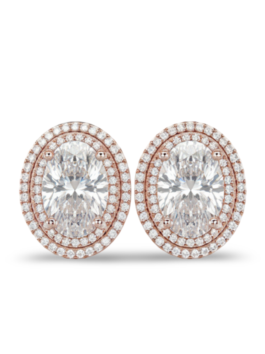Naima oval Shape Lab Diamond Solitaire Earrings - Jewelslane