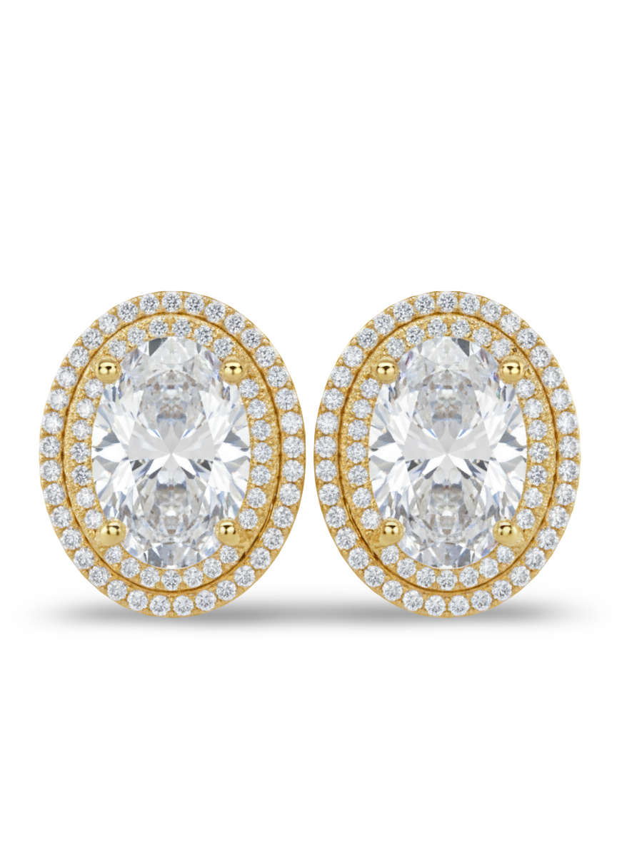 Naima oval Shape Lab Diamond Solitaire Earrings - Jewelslane