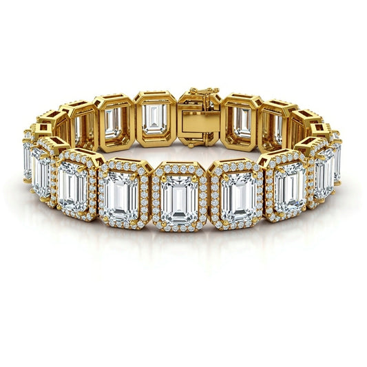 Naina Emerald Cut Diamond Tennis bracelet - Jewelslane