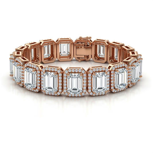 Naina Emerald Cut Diamond Tennis bracelet - Jewelslane