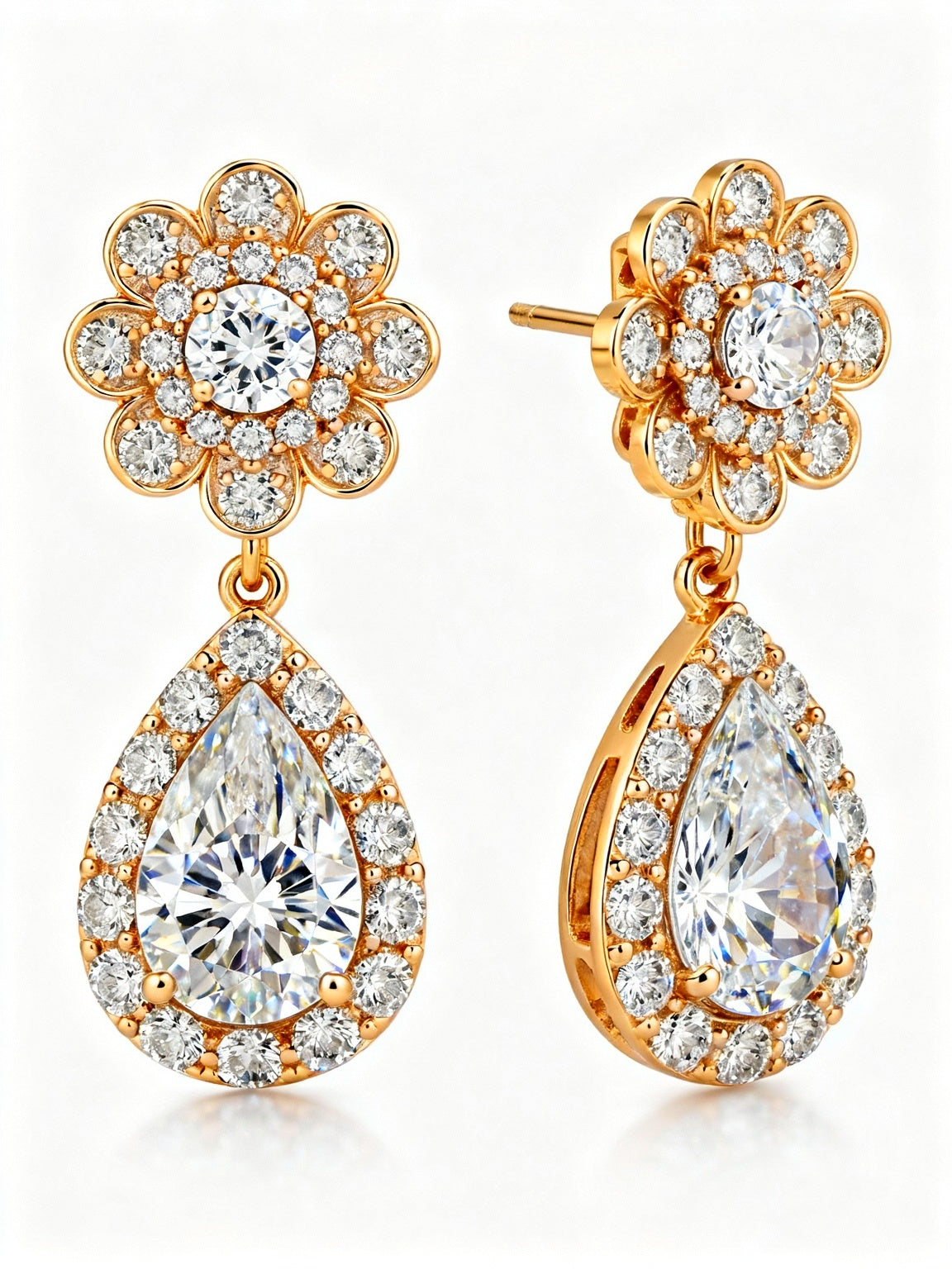 Najia Pear Shape Lab Diamond Earrings - Jewelslane
