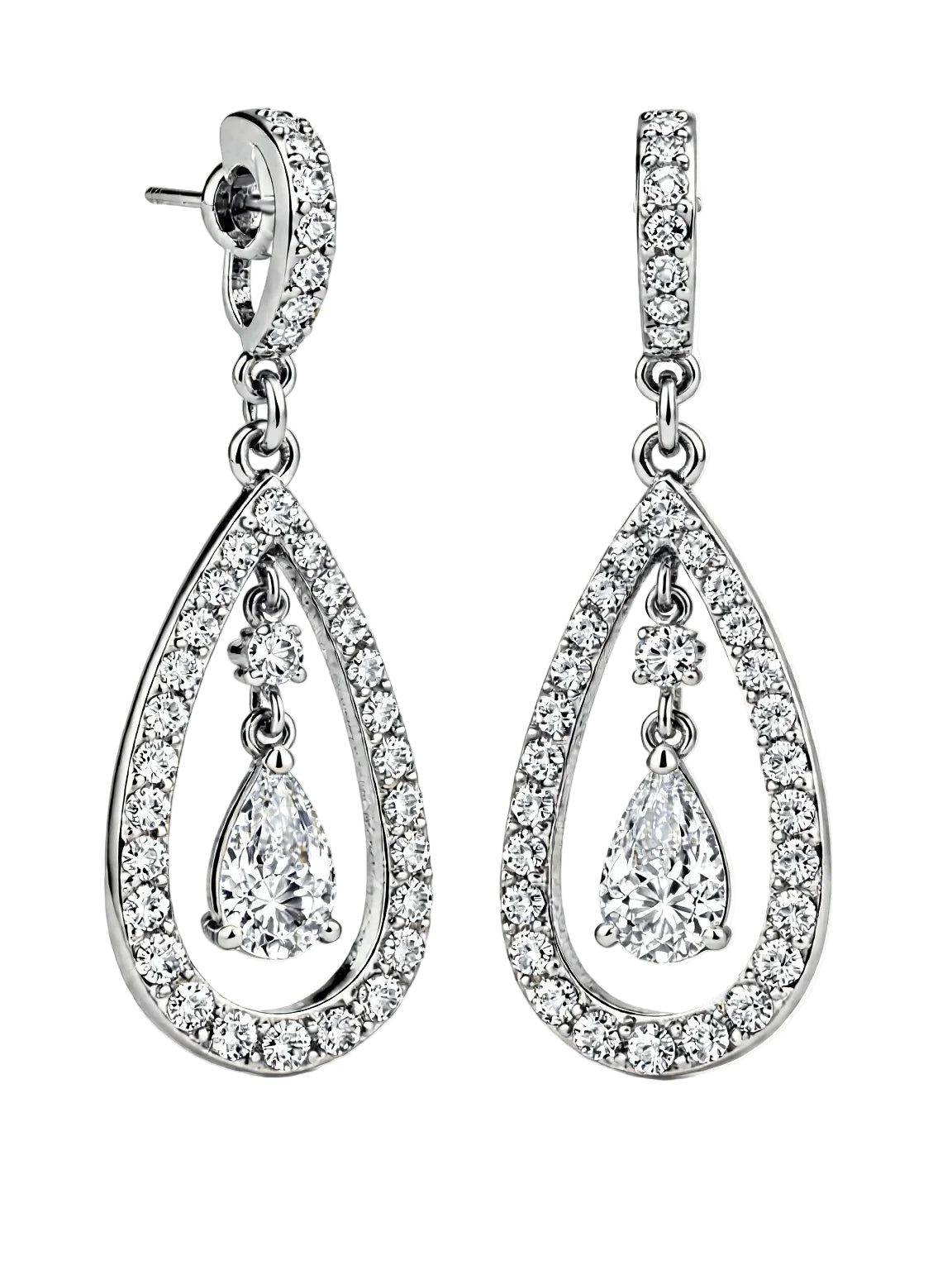 Nalini Pear Shape Lab diamond earrings - Jewelslane