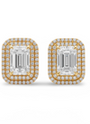 Nava Emerald Cut Lab Diamond Solitaire Earrings - Jewelslane