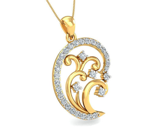 Nawra Diamond Pendant in Gold - Jewelslane