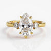 Nico Lab Grown Pear Shape Diamond Solitaire Ring set in gold - Jewelslane