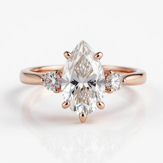 Nico Lab Grown Pear Shape Diamond Solitaire Ring set in gold - Jewelslane