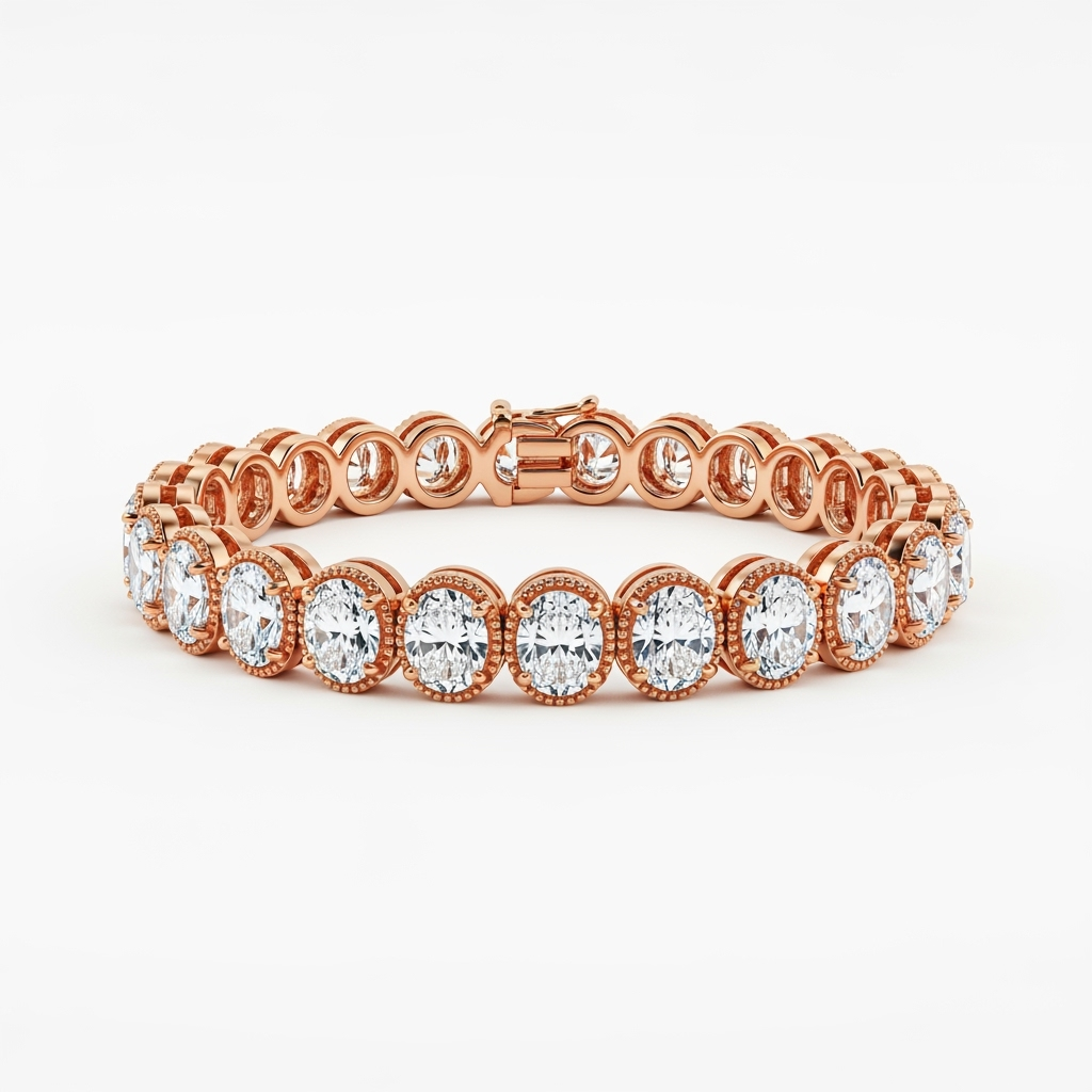 Niva Oval Shape Lab Diamonds Tennis Bracelet - Jewelslane