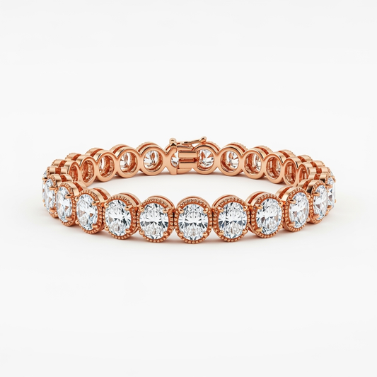 Niva Oval Shape Lab Diamonds Tennis Bracelet - Jewelslane