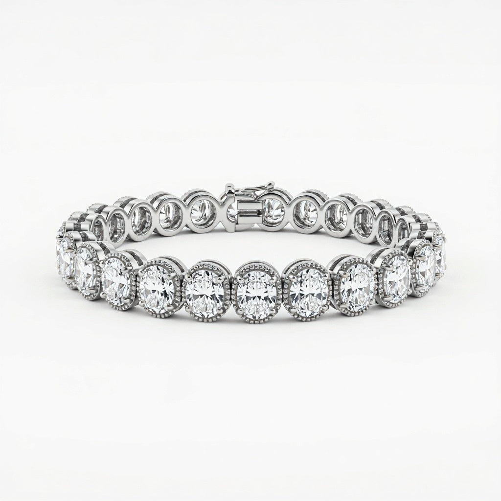 Niva Oval Shape Lab Diamonds Tennis Bracelet - Jewelslane