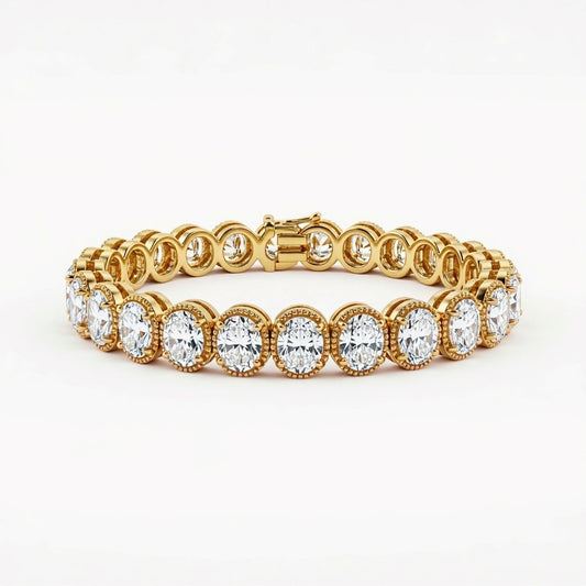 Niva Oval Shape Lab Diamonds Tennis Bracelet - Jewelslane