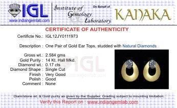 Gold Earstuds with Diamonds - Jewelslane