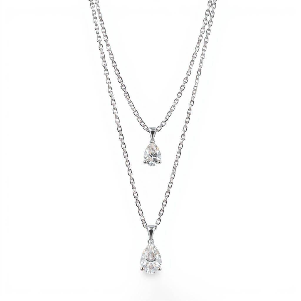 Nola Pear Shape Lab Grown Diamond Necklace - Jewelslane
