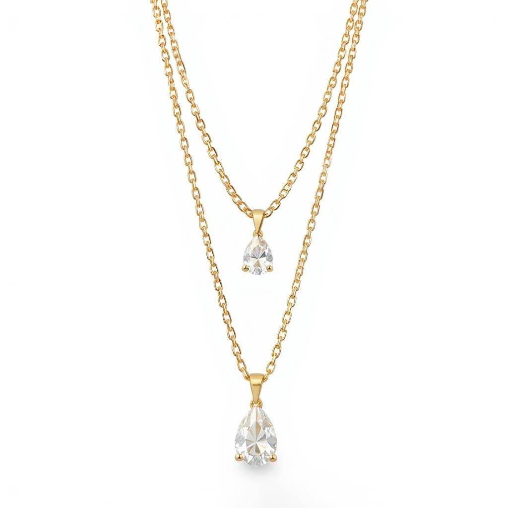 Nola Pear Shape Lab Grown Diamond Necklace - Jewelslane