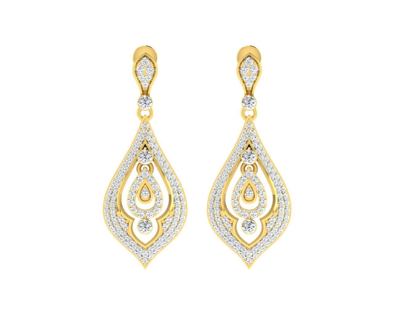 Nomi Diamond Earrings in Gold - Jewelslane