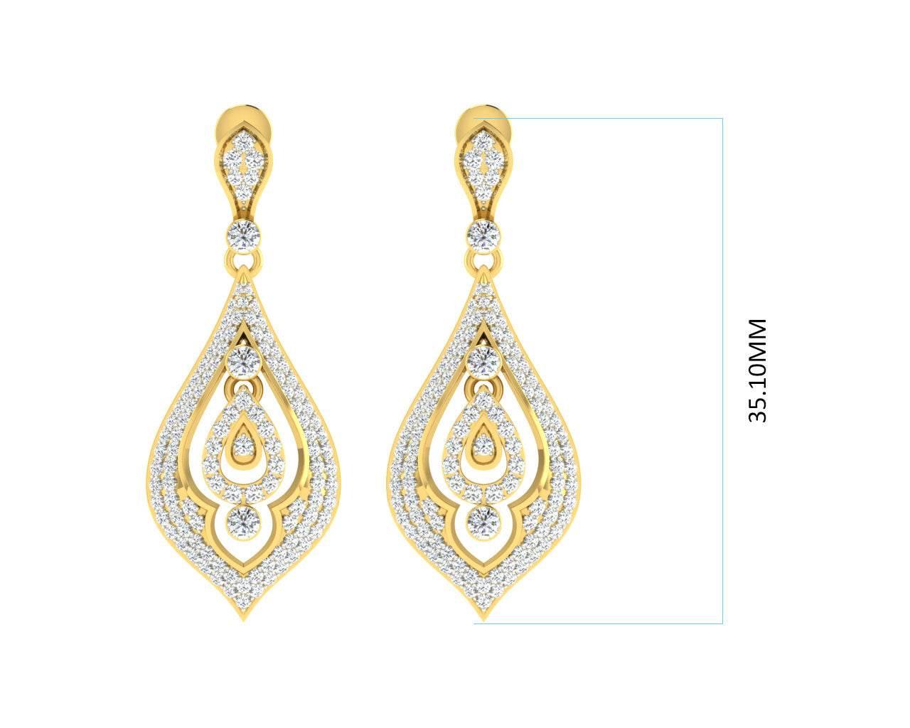 Nomi Diamond Earrings in Gold - Jewelslane