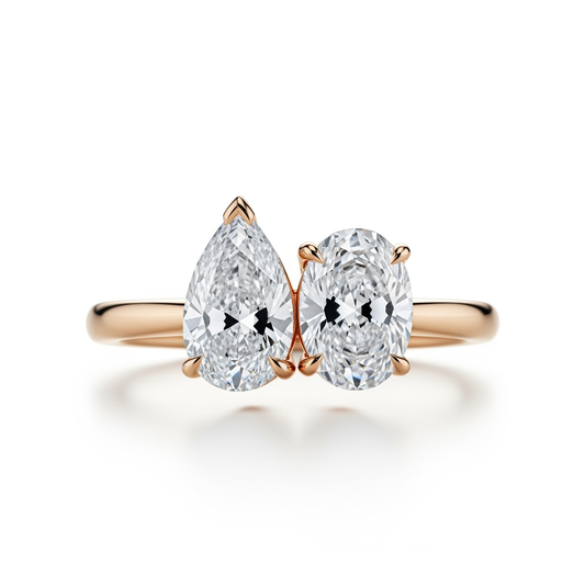 Nona Pear and oval shapes Diamond solitaire rings - Jewelslane