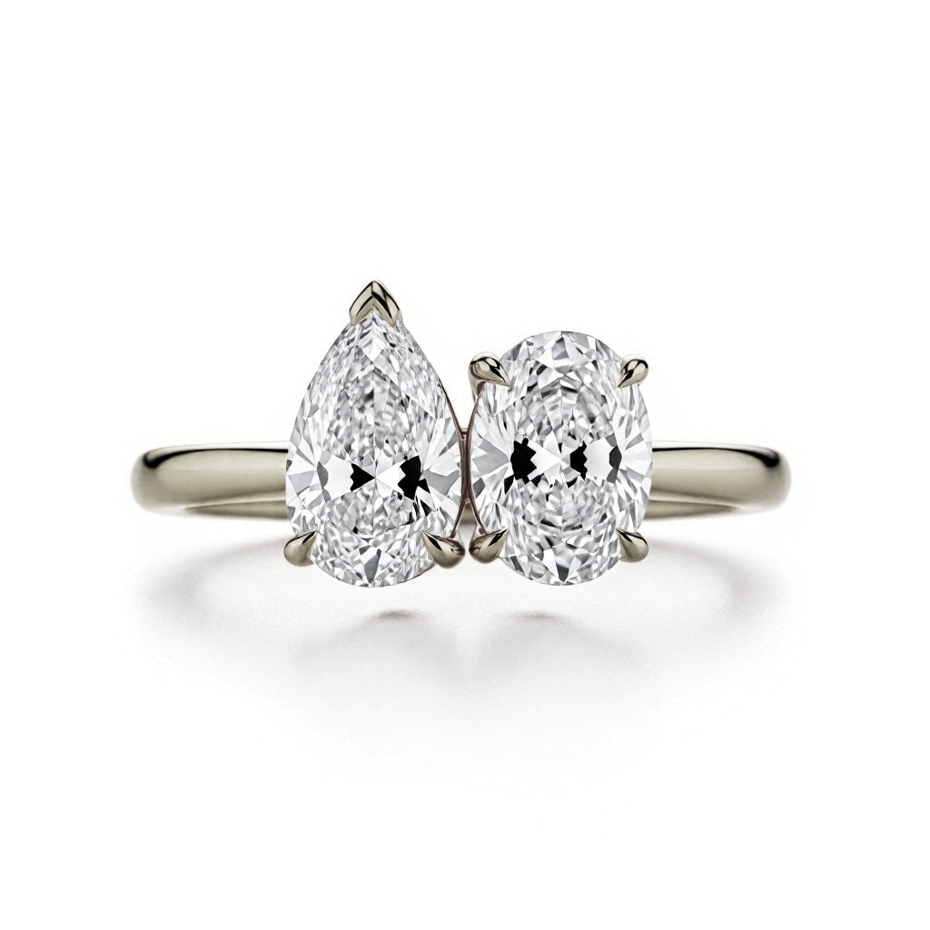Nona Pear and oval shapes Diamond solitaire rings - Jewelslane