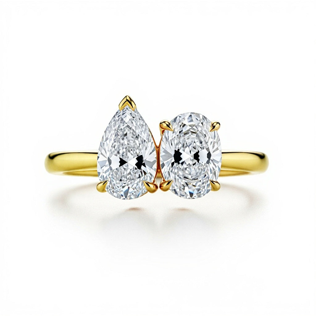 Nona Pear and oval shapes Diamond solitaire rings - Jewelslane