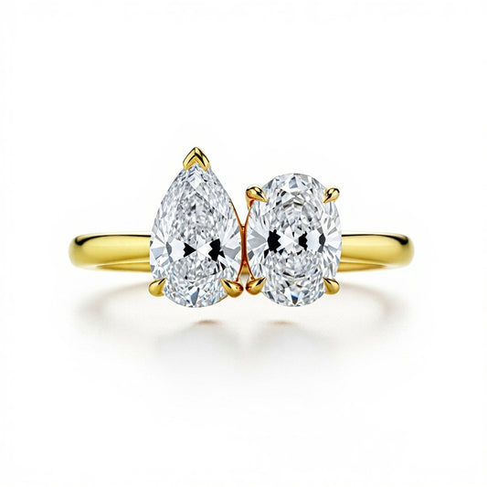 Nona Pear and oval shapes Diamond solitaire rings - Jewelslane