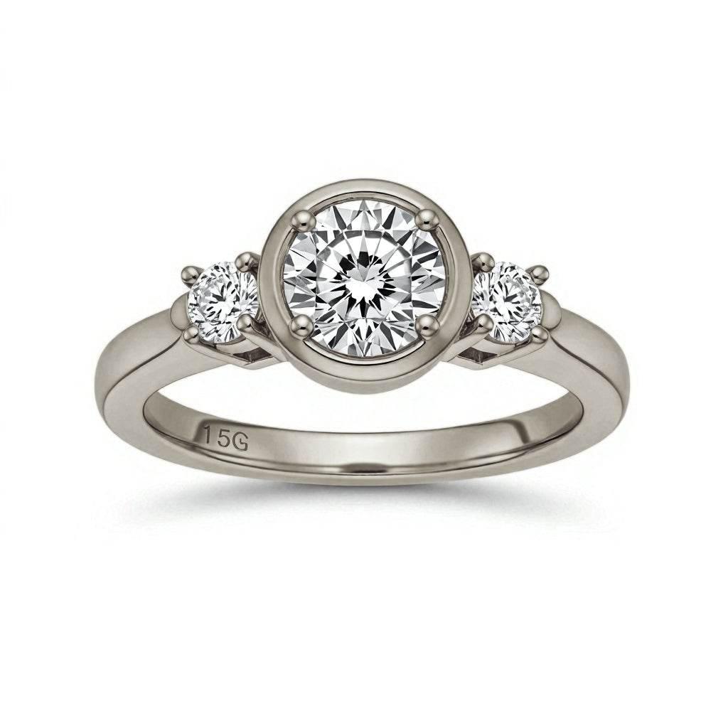 Nona Round Brilliant Bezel Set Lab Diamond Solitaire ring - Jewelslane