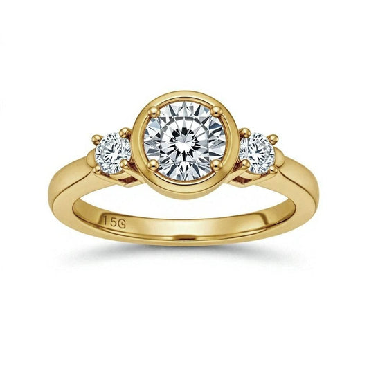 Nona Round Brilliant Bezel Set Lab Diamond Solitaire ring - Jewelslane