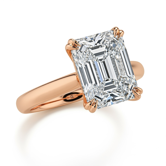 Nova Emerald Cut Lab Diamond Solitaire Ring - Jewelslane