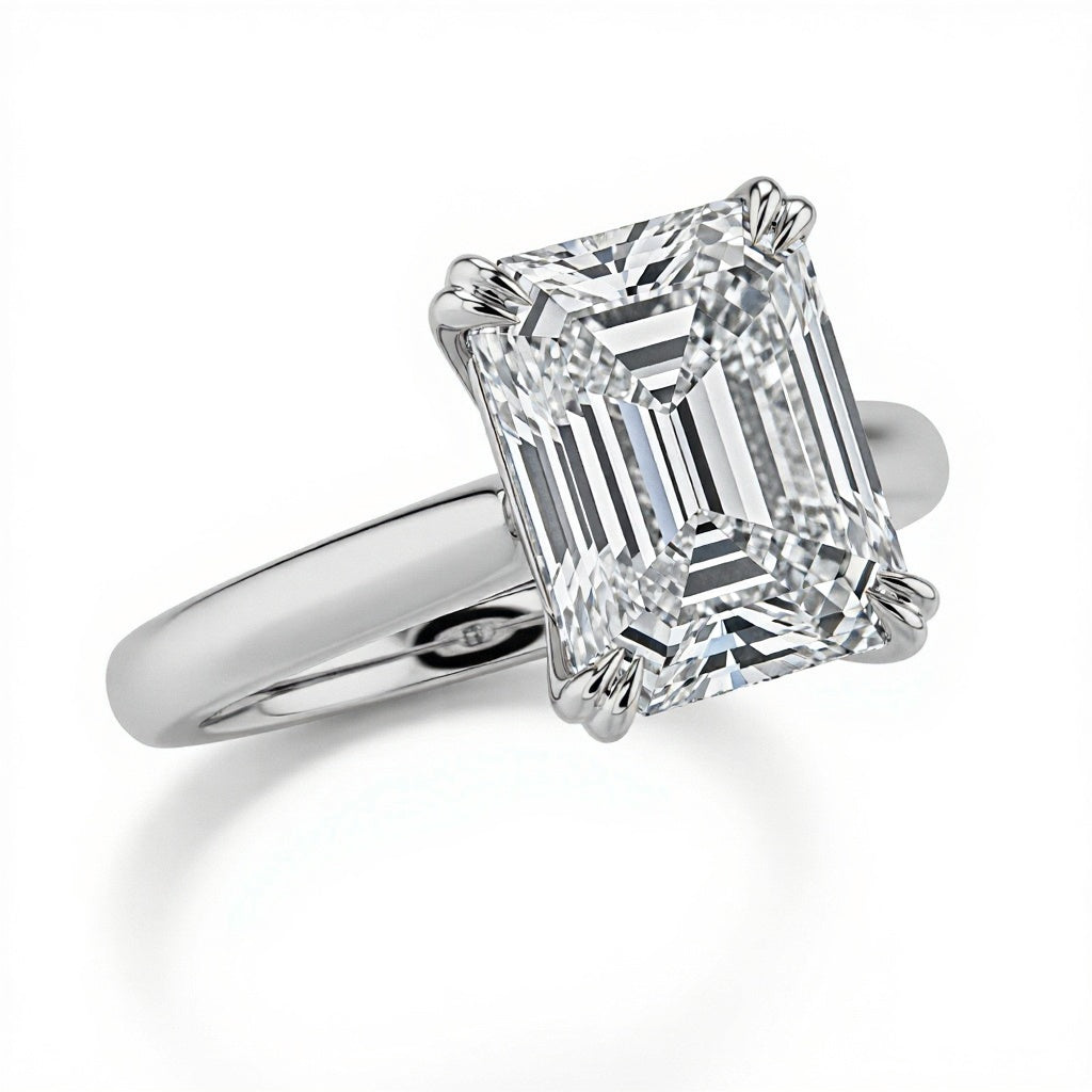 Nova Emerald Cut Lab Diamond Solitaire Ring - Jewelslane