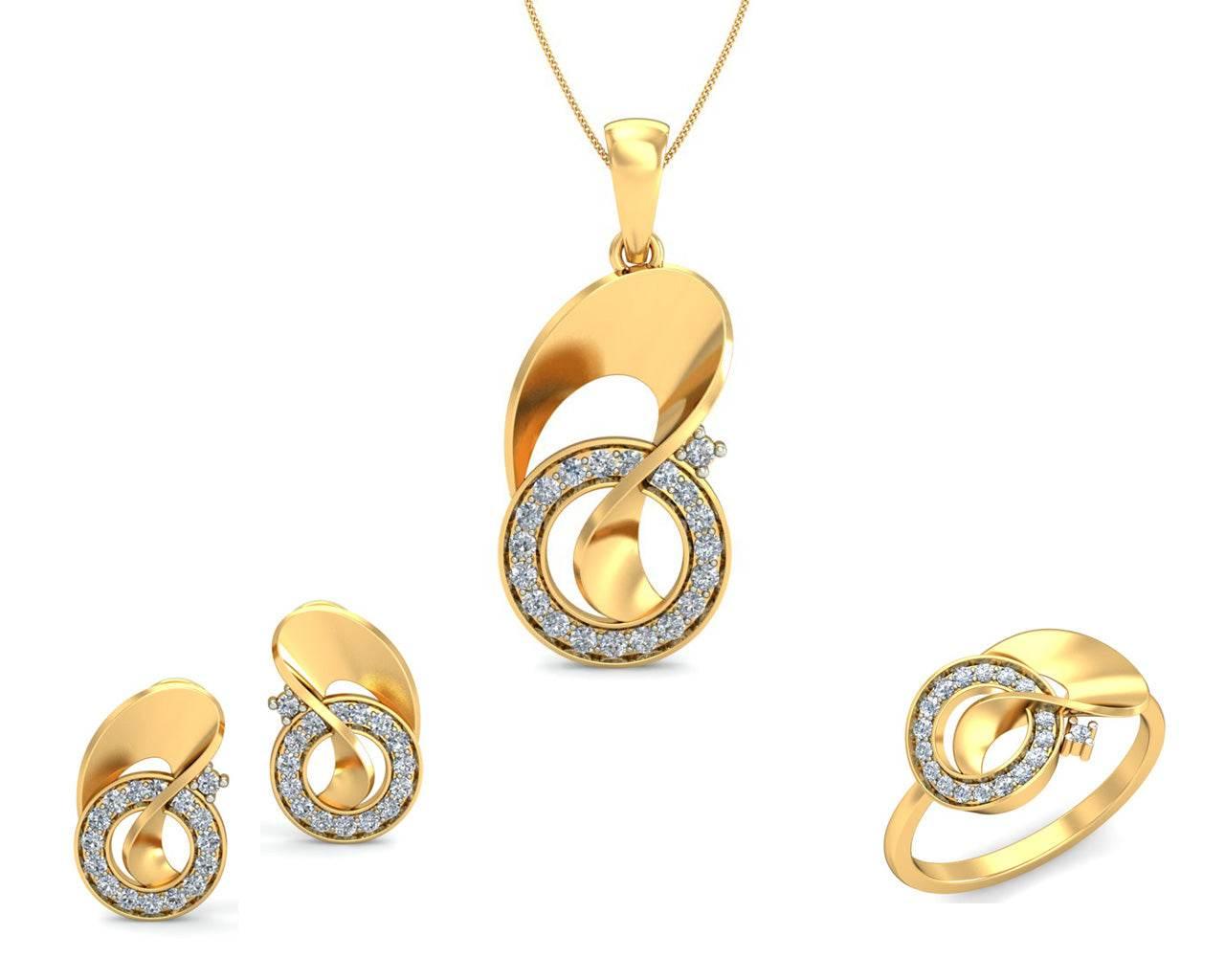 Olivia Diamond Pendant set in 14k Hallmarked Gold - Jewelslane