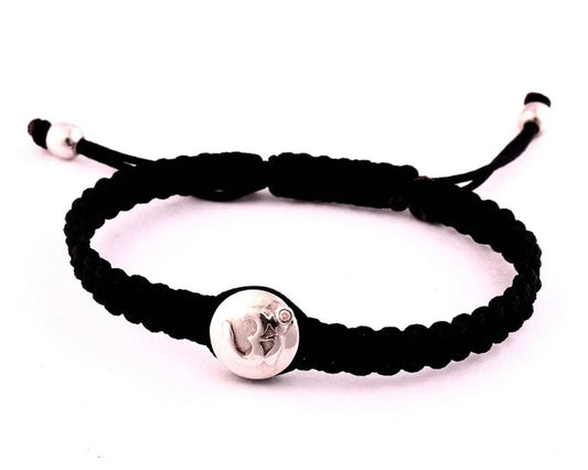 Om Braided Bracelet with Diamond in Silver - Jewelslane
