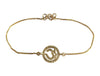 Diamond Om Bracelet set in gold on Gold Chain with adjustable length - Jewelslane