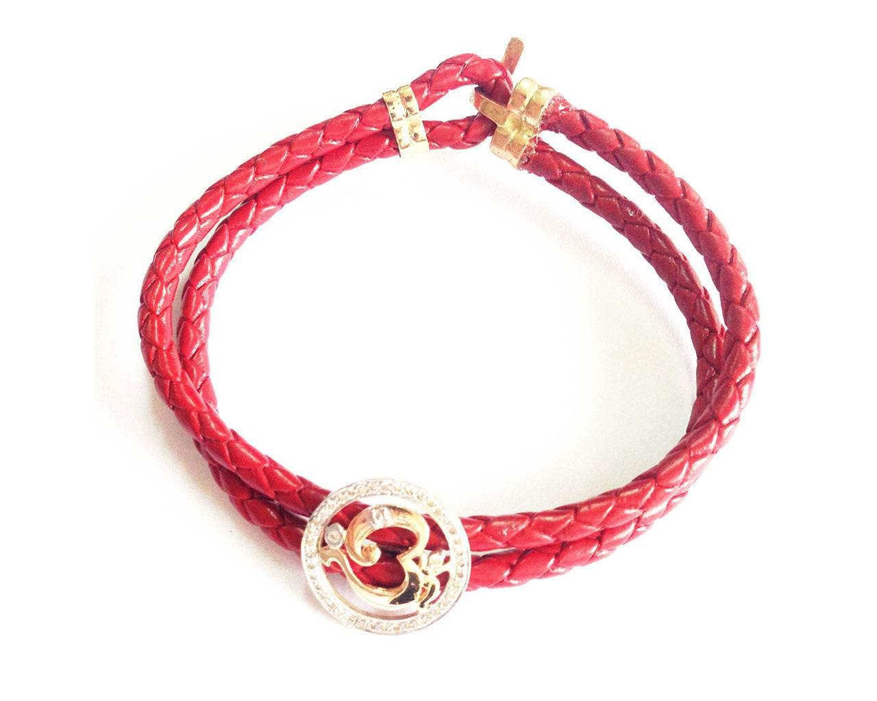 Om Ganesh gold Bracelet with Diamonds - Jewelslane