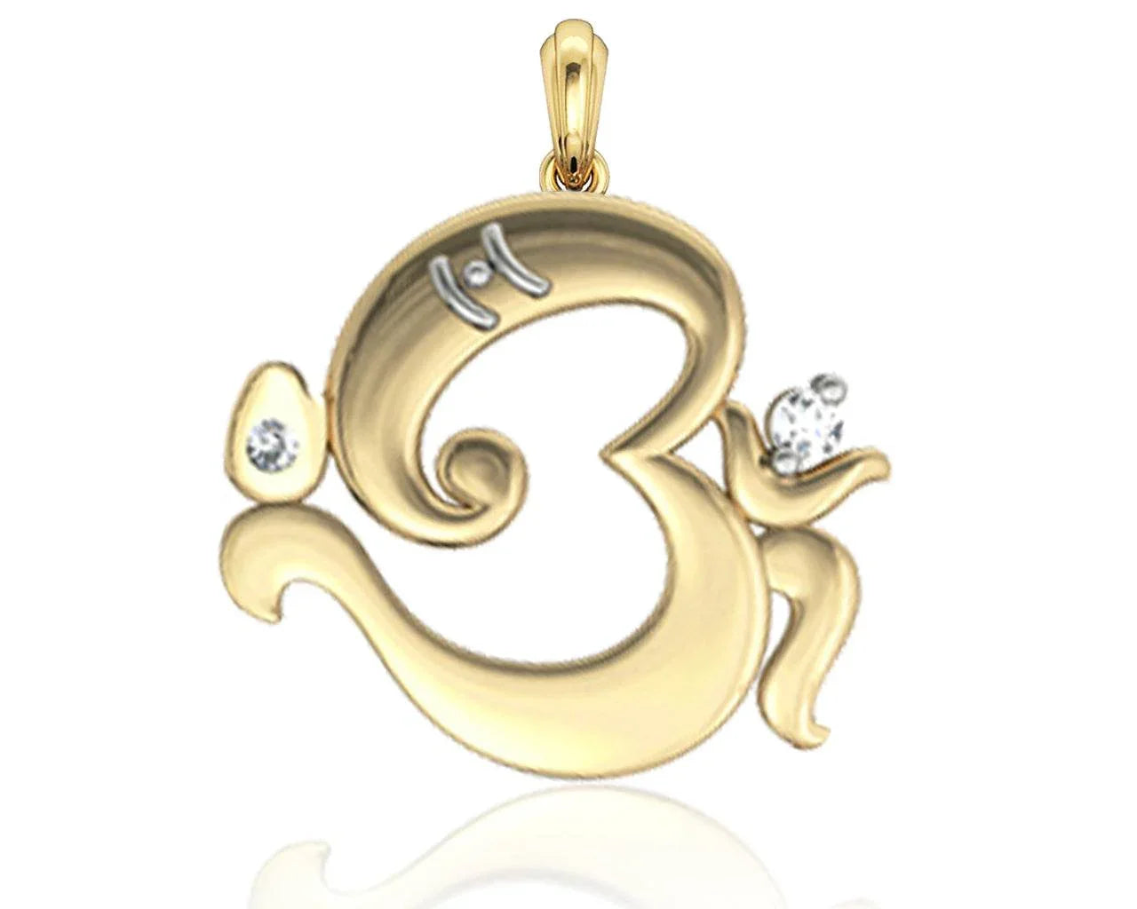 Om Ganesh Gold Pendant - Jewelslane