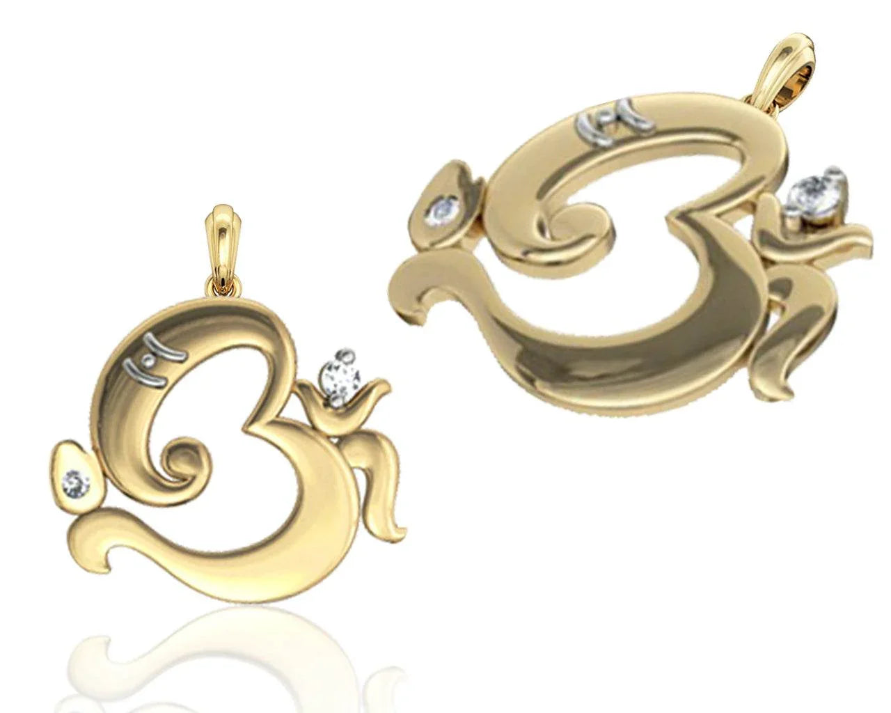 Om Ganesh Gold Pendant - Jewelslane